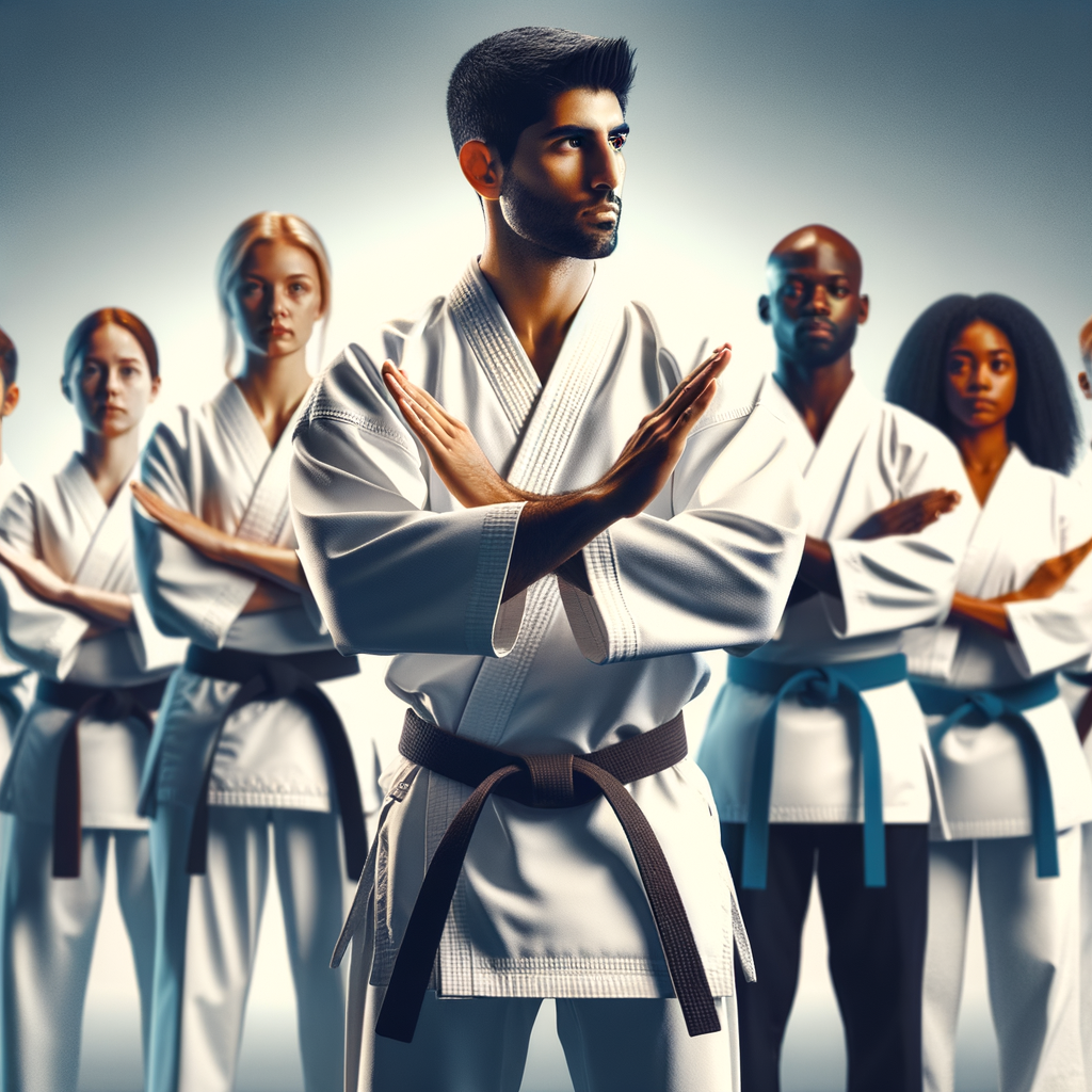 Karate instructor teaching respect in martial arts during a Karate training session, highlighting the importance of respect, discipline, etiquette, and ethics in Karate training.
