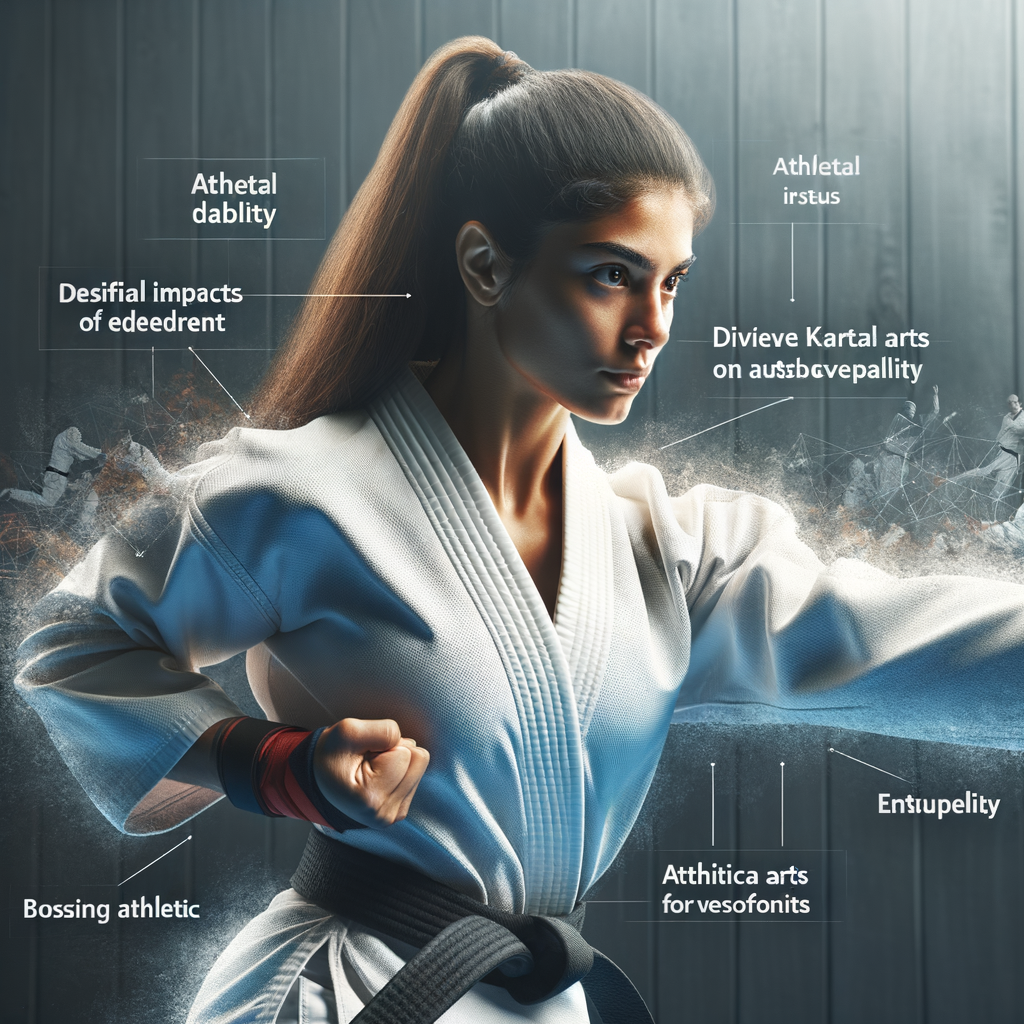 Athlete improving performance through intense karate training, demonstrating the benefits of martial arts for athletics and athletic enhancement techniques.