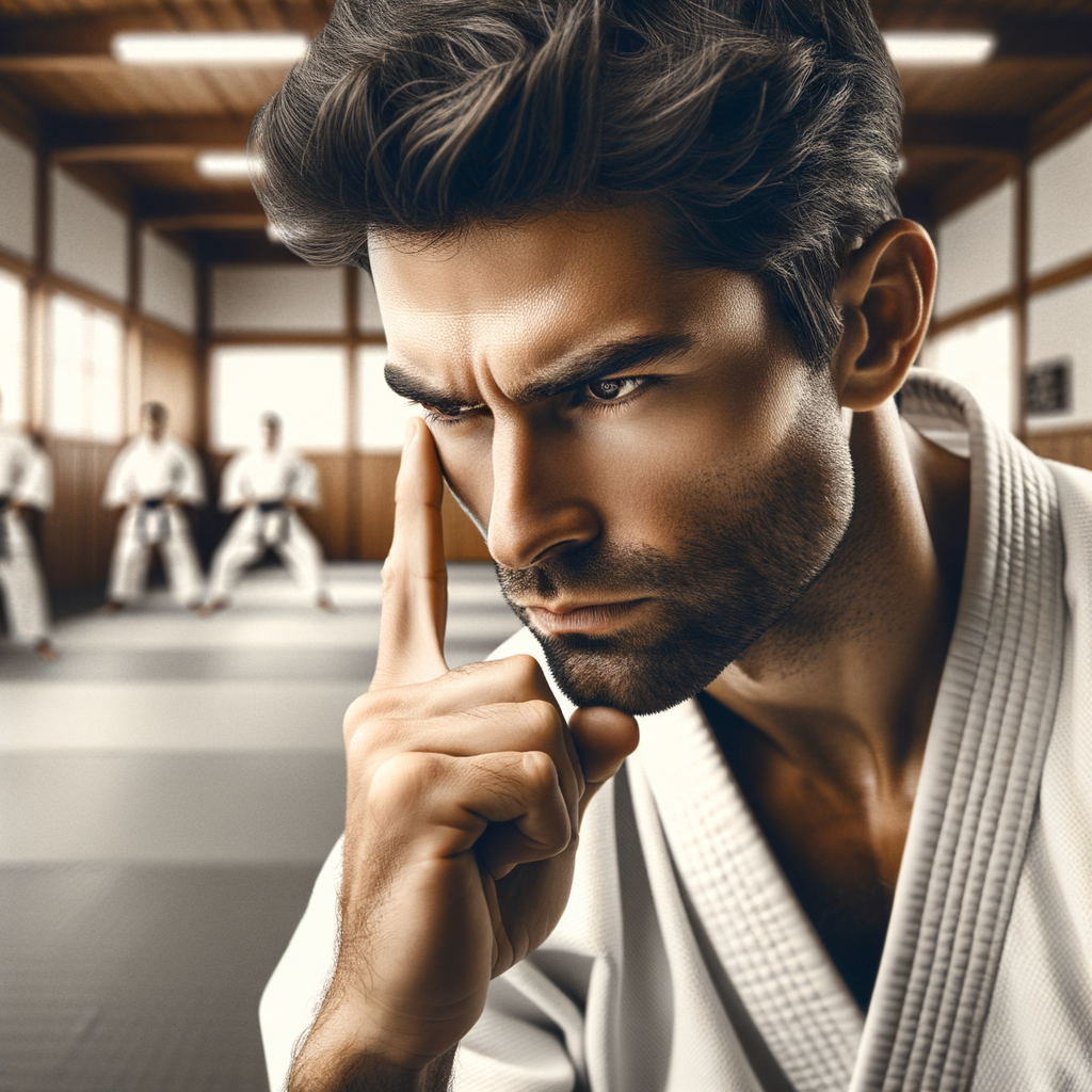 Karate practitioner demonstrating mental toughness training and endurance through intense karate exercises in a traditional dojo, showcasing the mental benefits and strength achieved through this martial art.