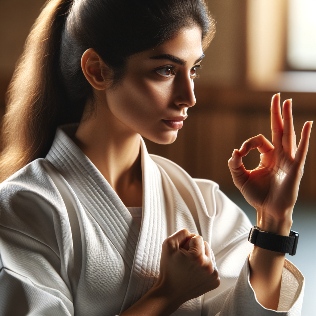 Karate instructor demonstrating precision training techniques, emphasizing mind-body connection, mental strength, and focus required in martial arts for an article on Karate and Focus: Training the Mind for Precision.